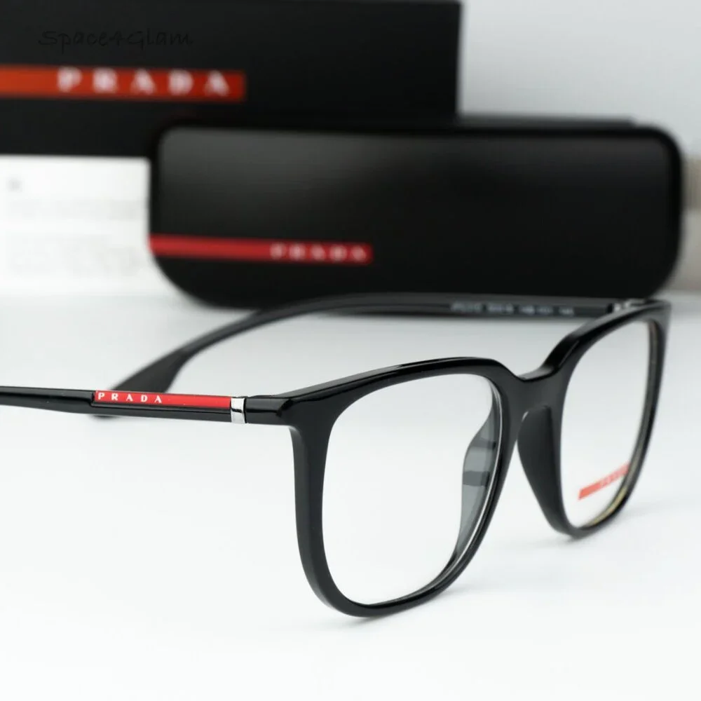 Prada Linea Rossa Women Eyeglasses Black Demo Square PS01OV 1AB1O1 BRAND NEW